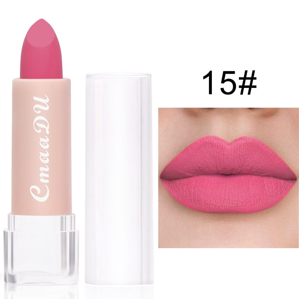 15 Colors Velvet Waterproof Red Nude Lipstick