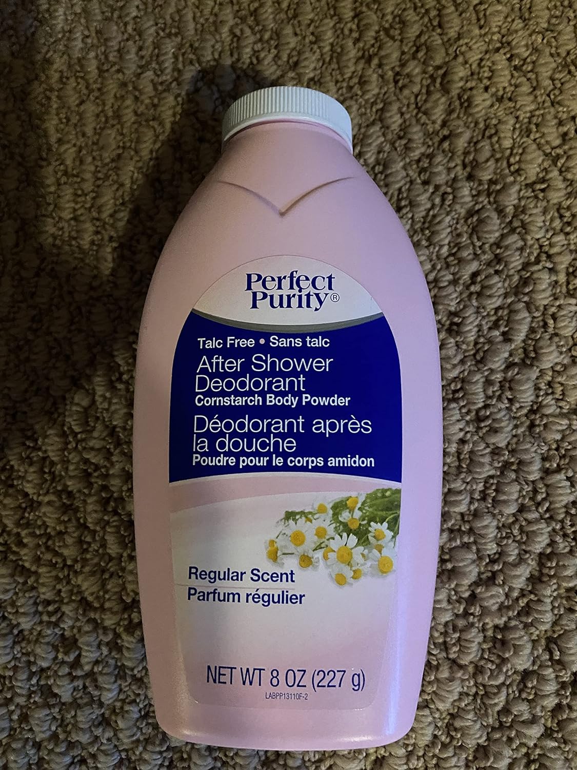 *NEW TALC-FREE FORMULA* Perfect Purity After Shower Cornstarch Deodorant Body Powder 10oz. (Regular Scent (Pink Bottle), 1 Bottle)