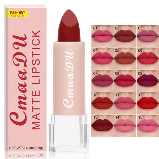 15 Colors Velvet Waterproof Red Nude Lipstick